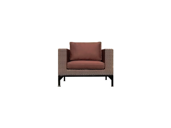 Outdoor-Sofa-1-Seater,stylish and comfortable piece of furniture, sofa is perfect for outdoor living spaces like patios, gardens, or poolside areas.Crafted from weather-resistant materials like wicker, aluminum, or teak wood